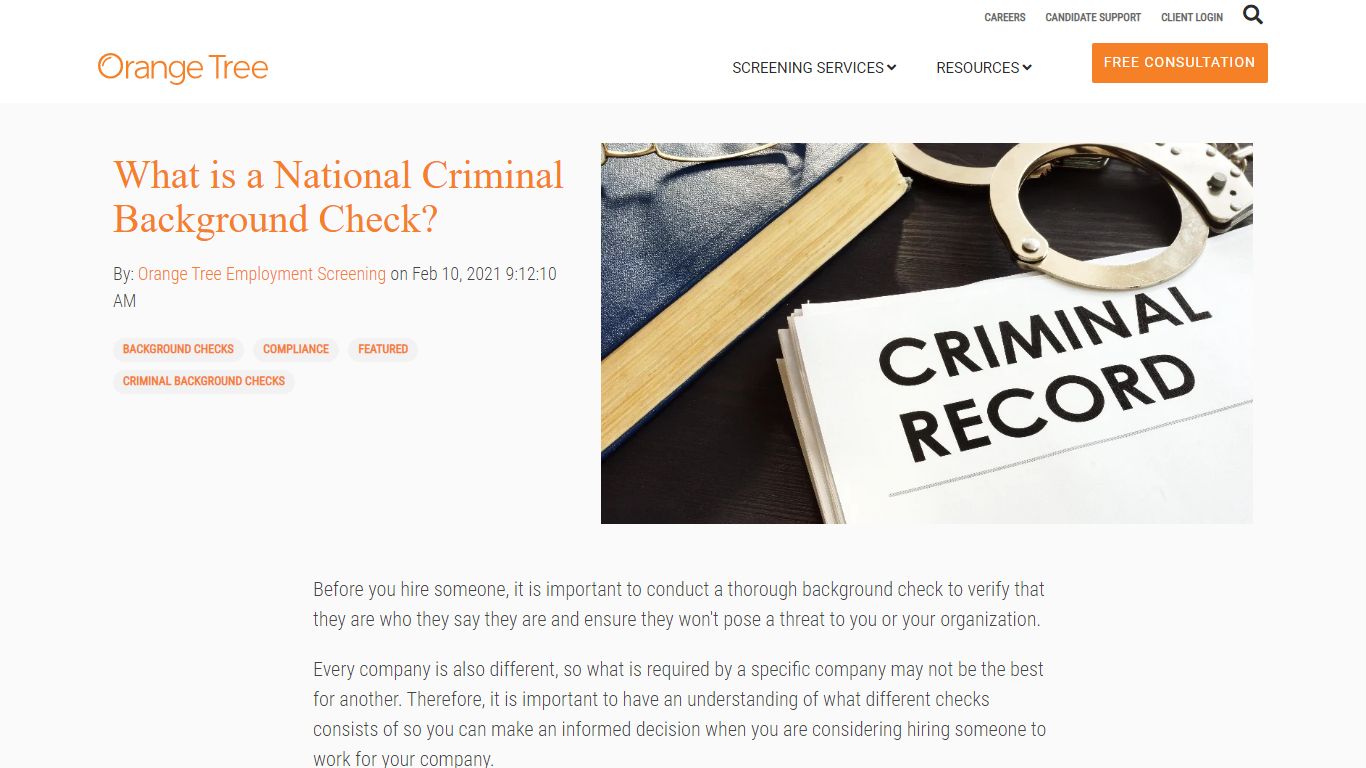 What is a National Criminal Background Check?
